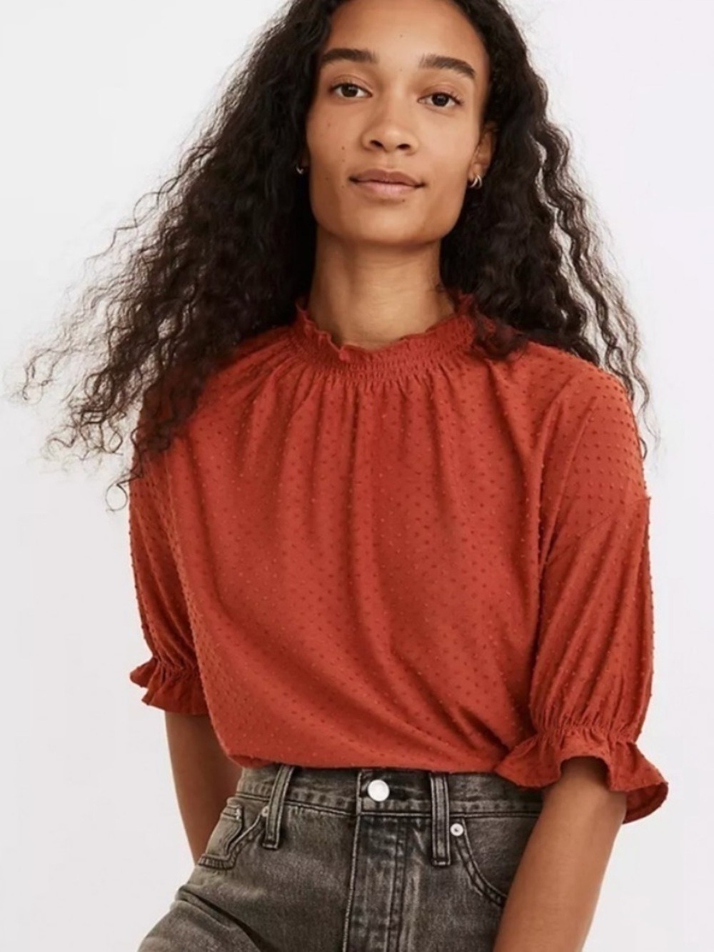 ☀️ MADEWELL Textured Smocked Sleeve Blouse - Picture 3 of 12